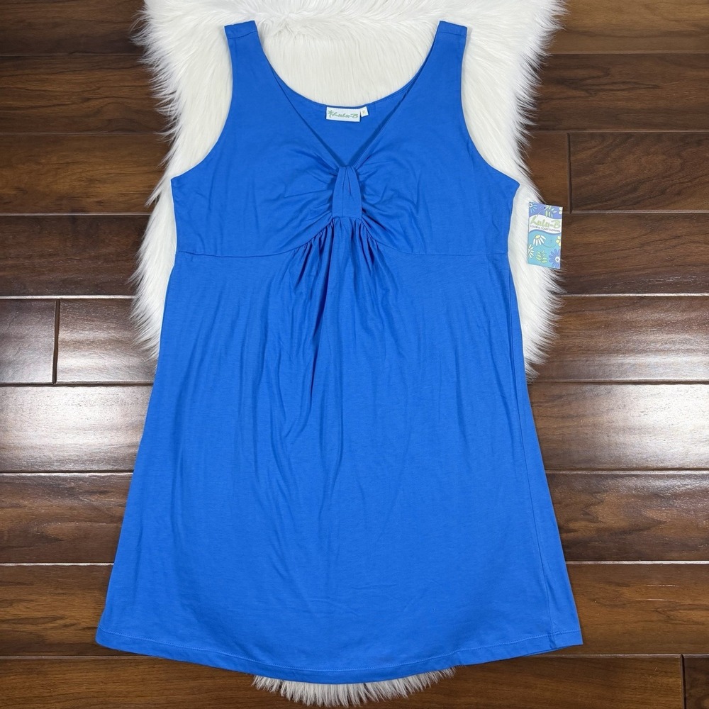Lulu B Lulu-B Women's Size XL Blue 100% Cotton Sleeveless Shift‎ Tank Dress